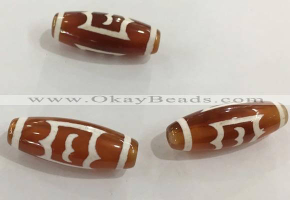 DZI448 10*30mm drum tibetan agate dzi beads wholesale