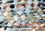 FGBS01 15 inches 12mm faceted Four leaf clover colorful amazonite beads