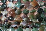 FGBS03 15 inches 12mm faceted Four leaf clover Indian agate beads