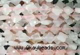 FGBS08 15 inches 12mm faceted Four leaf clover rose quartz beads