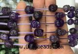 FGBS101 15 inches 10mm carved skull amethyst beads wholesale