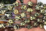 FGBS109 15 inches 10mm carved skull dalmatian jasper beads wholesale