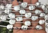 FGBS114 15 inches 10mm carved skull white howlite beads wholesale