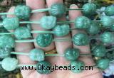 FGBS123 15 inches 12mm carved skull green aventurine beads wholesale