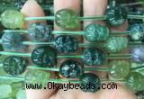 FGBS128 15 inches 12mm carved skull moss agate beads wholesale