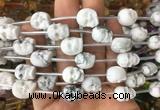 FGBS135 15 inches 12mm carved skull white howlite beads wholesale