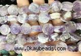 FGBS140 15 inches 14mm carved rose flower amethyst beads