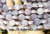 FGBS143 15 inches 14mm carved rose flower lepidolite beads