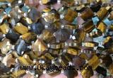 FGBS15 15 inches 12mm faceted Four leaf clover yellow tiger eye beads