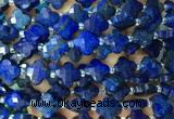 FGBS16 15 inches 12mm faceted Four leaf clover lapis lazuli beads