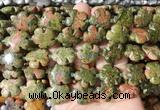 FGBS215 15 inches 20mm carved 5 petal flower unakite beads wholesale