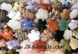 FGBS216 15 inches 20mm carved 5 petal flower colorful gemstone beads wholesale