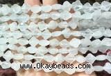 FGBS218 15 inches 10mm faceted four leaf clover white crystal beads wholesale