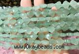 FGBS221 15 inches 10mm faceted four leaf clover green aventurine beads wholesale