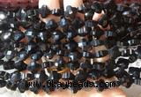 FGBS226 15 inches 10mm faceted four leaf clover black agate beads wholesale