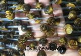 FGBS23 15 inches 8mm, 10mm, 12mm carved rose flower yellow tiger eye beads