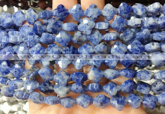 FGBS231 15 inches 10mm faceted four leaf clover sodalite beads wholesale