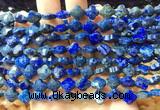 FGBS232 15 inches 10mm faceted four leaf clover lapis lazuli beads wholesale