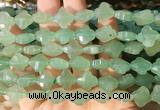 FGBS241 15 inches 13mm faceted 4 leaf clover green aventurine beads wholesale