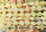 FGBS242 15 inches 13mm faceted 4 leaf clover yellow aventurine beads wholesale