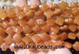 FGBS243 15 inches 13mm faceted 4 leaf clover red aventurine beads wholesale