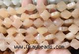 FGBS244 15 inches 13mm faceted 4 leaf clover pink aventurine beads wholesale