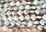 FGBS253 15 inches 13mm faceted 4 leaf clover white howlite beads wholesale