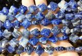 FGBS254 15 inches 13mm faceted 4 leaf clover sodalite beads wholesale