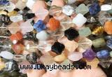 FGBS260 15 inches 13mm faceted 4 leaf clover colorful gemstone beads wholesale