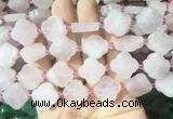 FGBS265 15 inches 18mm four leaf clover rose quartz beads wholesale