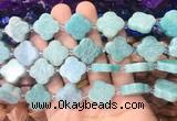 FGBS267 15 inches 18mm four leaf clover amazonite beads wholesale