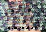 FGBS291 15 inches 6*6mm carved cube fluorite gemstone beads FGBS291 15 inches 6*6mm carved cube fluorite gemstone beads