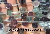 FGBS30 15 inches 8mm, 10mm, 12mm carved rose flower fluorite beads