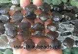 FGBS63 15 inches 16mm - 18mm faceted Four leaf clover smoky quartz beads