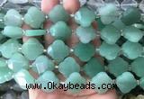 FGBS66 15 inches 16mm - 18mm faceted Four leaf clover green aventurine beads