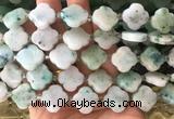 FGBS67 15 inches 16mm - 18mm faceted Four leaf clover chrysocolla beads