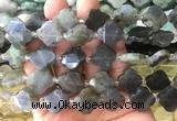 FGBS68 15 inches 16mm - 18mm faceted Four leaf clover labradorite beads