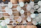 FGBS88 15 inches 12mm carved skull rose quartz beads wholesale