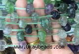 FGBS95 15 inches 12mm carved skull fluorite beads wholesale