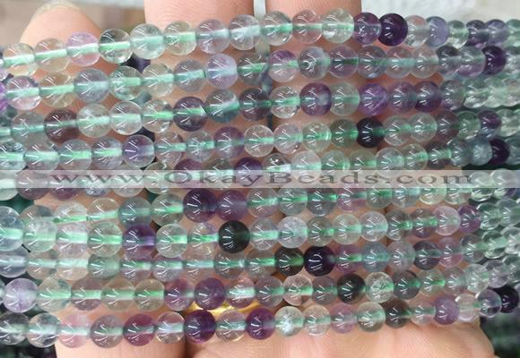 FLBS06 15 inches 4mm round fluorite gemstone beads wholesale