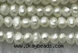 FWP02 14.5 inches 1.5mm - 1.8mm potato white freshwater pearl strands