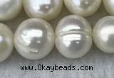 FWP100 15 inches 9mm - 10mm potato white freshwater pearl strands