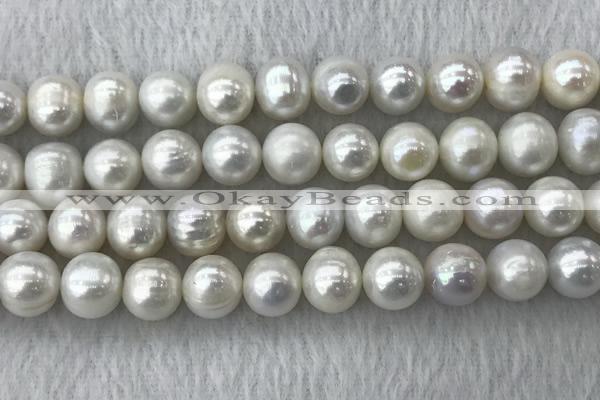 FWP115 15 inches 10mm - 11mm potato grey freshwater pearl strands