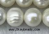 FWP123 15 inches 11mm - 12mm potato white freshwater pearl strands