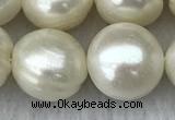 FWP133 15 inches 13mm potato white freshwater pearl strands