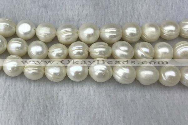 FWP133 15 inches 13mm potato white freshwater pearl strands