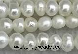 FWP16 14.5 inches 3.2mm - 3.7mm potato white freshwater pearl strands