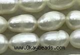 FWP172 14.5 inches 5mm - 6mm rice white freshwater pearl strands