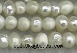 FWP18 14.5 inches 3mm - 4mm potato white freshwater pearl strands