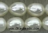 FWP181 15 inches 6mm - 7mm rice white freshwater pearl strands